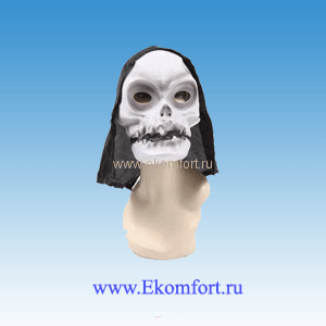 Маска &quot;Череп&quot; Маска "Череп", арт. 939 Пластиковая белая маска с капюшоном
Производство: Италия
