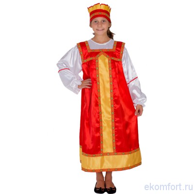 Карнавальный костюм &quot;Аннушка&quot; Карнавальный костюм для девочек.
В комплекте: рубашка, сарафан, кокошник
Ткань: креп-сатин
Производитель: Россия