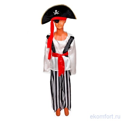 Карнавальный костюм пиратский детский Карнавальный костюм пиратский детский
В костюм входит:шляпа, повязка, рубашка, пояс, штаны
Рост (размер): 110-116, 122-128, 134-140 см
Материал: атлас
Производство:Беларусь