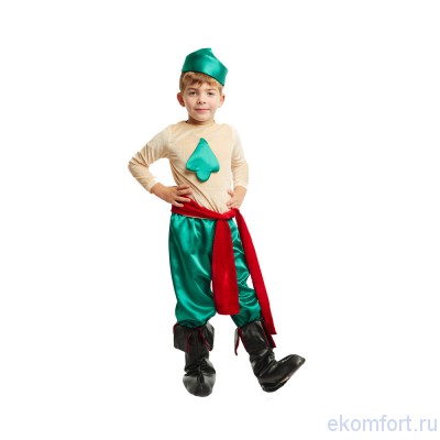 Карнавальный костюм &quot;Бандит&quot; Карнавальный костюм для детей.
В комплекте: кофта, штаны, пояс, имитация обуви, шапка
Ткань: велюр, лаке, атлас
Производитель: Украина