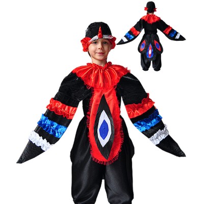 Карнавальный костюм «Снегирь» В комплект входят:  бриджи с хвостом, крылья с грудкой, шапочка-голова
Рассчитан на рост: 110-116, 116-122 см
Артикул: М-0083​