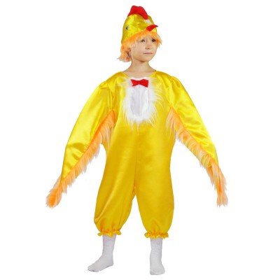 Карнавальный костюм «Цыпленок»  В комплект входят: комбинезон с крыльями и хвостом, шапочка с клювом
Рассчитан на рост: 94-110, 110-116 см