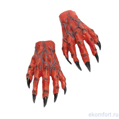 Руки-перчатки красные Материал: Латекс
Длина: 32 см
