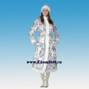 Новогодний костюм «Снегурочка», удлиненная, приталенная модель из панбархата