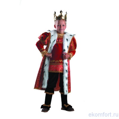 Костюм Король Люкс, арт.935 Король английский Генрих VIII, наверняка, выглядел похоже. Конечно, когда был ещё юн, строен и незлобив. Всё в карнавальном костюме короля как из натурального сказочного средневековья: кафтан багряный с золотым шитьём собольим мехом оторочен, корона, точно башня замка с мощными зубцами. Остаётся только научиться небрежно кивать и ронять «казнить» с кроткой улыбкой.

Размеры:  30, 32, 36