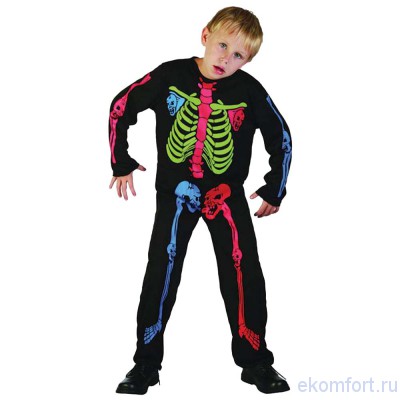 Карнавальный костюм &quot;Скелет&quot; детский Карнавальный костюм "Скелет" детский
Черный комбинезон с принтом - отличный вариант наряда для ребят на приближающийся Хэллоуин
Рассчитан на рост 110-122 см
