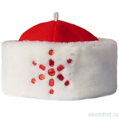 Шапка для Деда Мороза с узором &quot;Снежинка&quot; Обхват головы: 60 см
Материал: искусственный мех, габардин