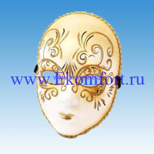 Венецианская маска &quot;Загадка&quot; арт.602 Белое лицо с узорами (золото и серебро), папье-маше.
Производство: Италия