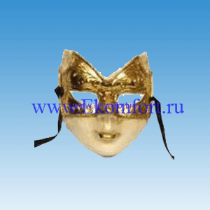 Венецианская маска &quot;Лицо в маске&quot; арт.603 Белое лицо в маске (золото и серебро), папье маше.
Производство: Италия