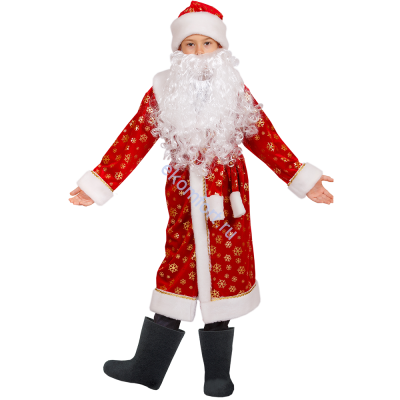 Дед мороз &quot;Снежный&quot; ​В костюм входит:
богатая шуба из бархата со снежинками, шапка, кушак и борода.​
​Производство:

​Россия

Размеры:

30,34

Артикул:

​td367
