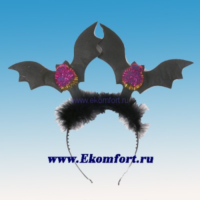 Ободок с летучими мышками и пауками Черный ободок с черным мехом.
Вес: 30гр
Производство: Италия