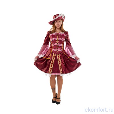 Костюм &quot;Миледи&quot; Карнавальный костюм "Миледи" Состав: юбка с подъюбником, камзол, шляпа Размеры:42-44, 46-48, 50-52. Ткань: атлас, парча, кружево, фатин.
Производство: Украина