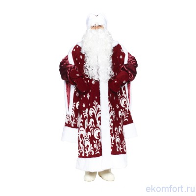 Новогодний костюм &quot;Дед Мороз боярский&quot; В комплект входят: шуба, шапка, рукавицы, мешок для подарков (100л)
Материал: искусственная норка, жаккард, и х/б
Размер: 52-54