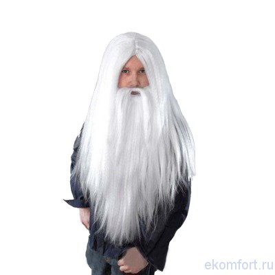 Карнавальный парик &quot;Волшебник с бородой&quot; Материал: 	Синтетическое волокно
Производитель: Европа 