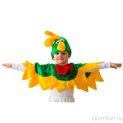 Костюм Попугай детский Костюм Попугай детский​В костюм входит: шапка воротник с крыльями​Состав: мех