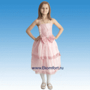 Нарядное платье с бантом розовое