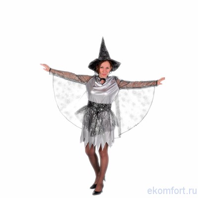 Костюм &quot;Ведьмочка&quot; Карнавальный костюм Ведьмочка, арт. 6004 Изготовлен из парчи и вуали. В комплекте: платье и колпак.
Производство: Россия