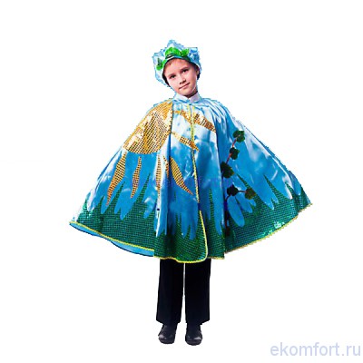 Костюм &quot;Месяц Апрель&quot; Карнавальный костюм "Месяц Апрель"  
Комплектность:  пончо, шапочка.
Рассчитан на рост детей 110-140 см
 Ткань:  атлас. 

Производство: Украина.