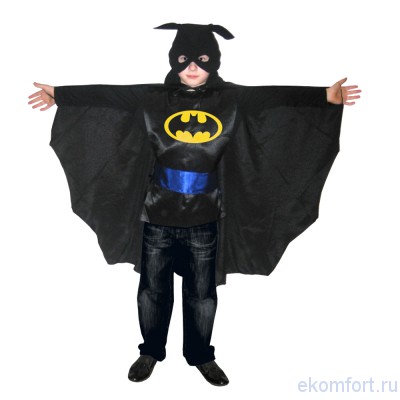 Костюм Бетмэн для подростков. Карнавальный костюм Бетмэн для подростков. 
Только не пытайтесь убедить Вашего сына, что Бэтмен – существо сказочное; он-то точно знает, что таковой встречается в жизни – в кино его даже снимают. 