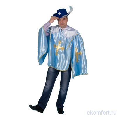 Карнавальный костюм Мушкетер (упрощенный) Карнавальный костюм Мушкетер (упрощенный). 
Комплектность: плащ мушкетера, манжеты, шляпа.
Размер: свободный.
Производство: Украина.