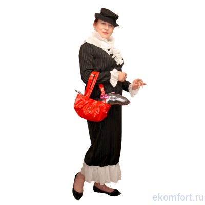 Карнавальный костюм &quot;Старушка в шляпке&quot; взрослый В комплект входят: платье, парик, сумочка
Материал: текстиль
Размер: 50