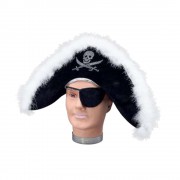 Карнавальный набор  "Шляпа пирата с опушкой +  повязка на глаз"