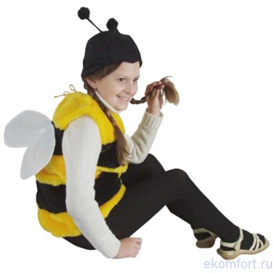 Карнавальный костюм «Пчелы»  В комплект входят: шапочка, жилет-колокольчик
Подходит на рост: 110-140 см 
Производство: Россия