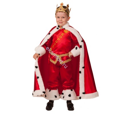 Карнавальный костюм «Король» детский В комплект входят: рубашка, брюки, мантия и корона
Материал: текстиль
Размеры: 26, 28, 30, 32, 34, 36, 38, 40, 42
Артикул: 8041