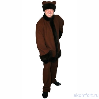 Костюм Медведь, арт. ККВм-5кор В комплект входят: куртка - шубка, брюки, шапка и варежки - лапы Медведя.
Изготовлен из флиса и искусственного меха.
Размер 44-46, 48-50, 52-54, 56-58, 60-62
Производство: Россия
Артикул: ККВм-5кор​