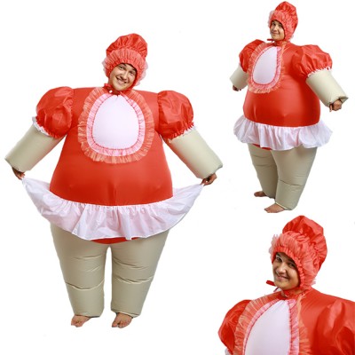 Надувной костюм «Девочка в красном»  В комплект входят: костюм, вентилятор для его надувания (питание – 4 батарейки, в комплект не входят)
Материал: курточная ткань с ветрозащитной полиуретановой пропиткой.
Подходит на рост 155-200 см.
Производитель: Россия