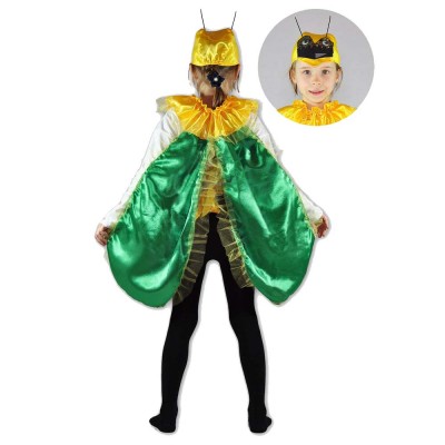 Карнавальный костюм «Зеленый жук» В комплект входят:  голова, грудь с крыльями
Рассчитан на рост: 116-128 см