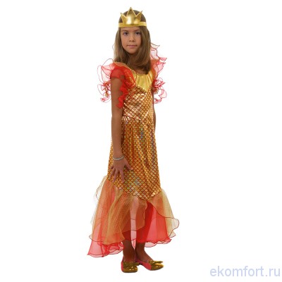 Маскарадный костюм &quot;Золотая рыбка&quot;, арт. td092 В комплект входят: корона, блуза, юбка 
Материал: текстиль 
Размеры: 30, 34