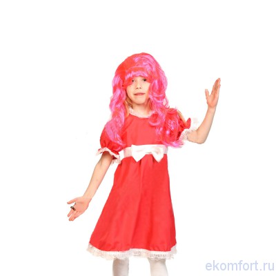 Карнавальный костюм &quot;Кукла Мэри&quot; Карнавальный костюм "Кукла Мэри",  арт.  КФ5106
Комплектность костюма:  платье, парик розовый
Рост:  116-122  см
Производитель:   Россия