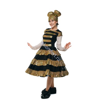 Костюм Куклы &quot;Королева  Пчелка&quot;  (QUEEN BEE)&quot; для взрослых Комплектность: платье, головной убор, имитация обуви.