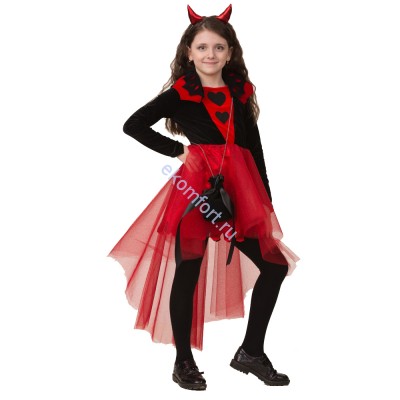 Карнавальный костюм «Дьяволица» В комплект входят: платье, сумка, повязка на голову
Материал: текстиль
Размеры: 30, 32, 34, 36, 38, 40
Артикул: 6072