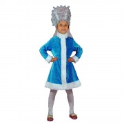 Новогодний костюм Снегурочка Велюр для детей