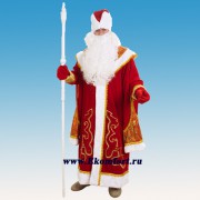 Дед Мороз с пелериной красный (бархат, парча)