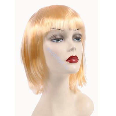 Карнавальный парик с челкой блондин Материал: синтетическое волокно
​Артикул: 2432-P​