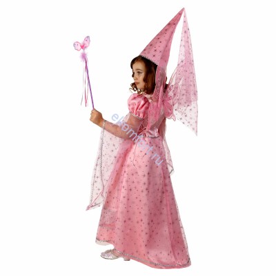 Карнавальный костюм &quot;Фея сказочная розовая&quot; атлас  Карнавальный костюм "Фея сказочная розовая" Комплект костюма: платье, крылья, колпак и волшебная палочка.  Ткань: парча и атлас.  Размер: 32 Очень красивый костюм для девочки.