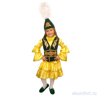 Национальный костюм &quot;Казахская девочка&quot; В комплект входят: платье, пояс, жилет, шапка
Материал: текстиль
Размеры: 30, 34, 38

Примечание: 38 дороже