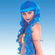 Карнавальный парик "Голубой длинный"