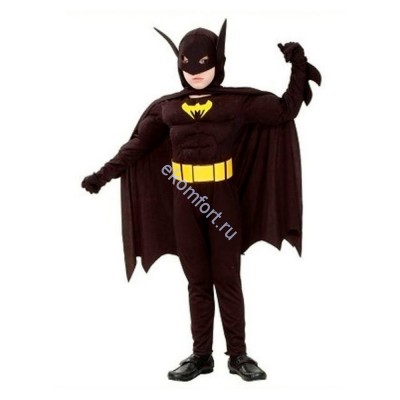 Карнавальный костюм «Бэтмен» подростковый В комплект входят: костюм, накидка, пояс и маска
Подходит на детей 10-12 лет
Материал: ткань (ПЭ-100%)
Артикул: ПТ1324