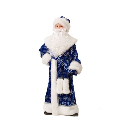 Костюм Дед мороз для детей из синего велюра  Костюм Дед мороз для детей из синего велюра