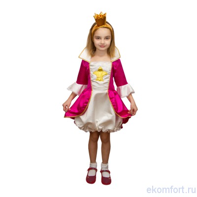 Карнавальный костюм &quot;Капризная принцесса&quot; В комплект входят: корона и платье
Материал: текстиль
Размеры: 26, 28