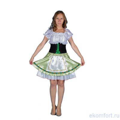 Костюм &quot;Баварка&quot; Баварский национальный костюм для девушек. Состав: юбка с передником и встроенным подъюбником, блуза. Ткань: атлас Размер:42-44, 46-48
Производство: Украина