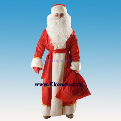 Новогодний костюм из креп-сатина «Дед Мороз» Новогодний костюм из креп-сатина «Дед Мороз», арт. Н25-КСК
Недорогой и качественный костюм из материала, который по внешнему виду больше всего напоминает атлас. Появление на новогоднем мероприятии бородатого зимнего персонажа традиционной красно-белой расцветки превращает банальное и обыденное действо в сказочное чудо, возвращая нам счастливые детские впечатления. Возможна дополнительная комплектация бородой (+ 900 рублей) . Размеры: XL на рост 170-176 см, XXL на рост 176-182 см, XXXL на рост 182-188 см.
Производство: Россия