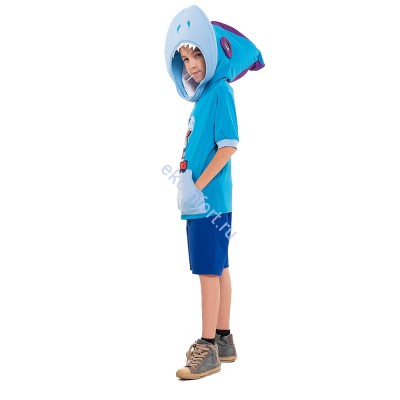 Карнавальный костюм «Акула Леон» детский В комплект входят: свитшот, шорты
Материал: трикотаж, габардин
Рассчитан на рост: 122-128 см
Артикул ДС226