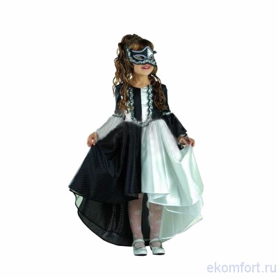 Платье для девочки Домино Карнавальный костюм Домино.
В костюм входит: платье, маска.