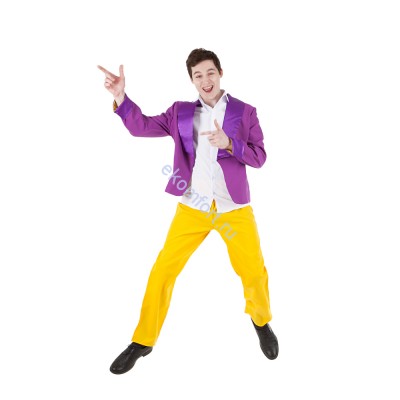 Карнавальный костюм стиляги с фиолетовым пиджаком Карнавальный костюм стиляги с фиолетовым пиджаком