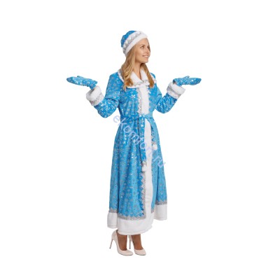Карнавальный костюм Снегурочка В комплект входят: шуба, пояс, шапка и рукавицы.
Материал: плюш
Размер: 48
Рост: 164
Артикул: 921 к-17​